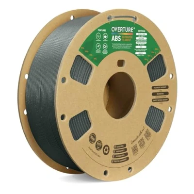 Image de OVERTURE ABS Filament 1,75mm, pour Imprimante 3D 1kg (2,2lbs) Résistant à la Chaleur, Précision Dimensionnelle +/ 0,02 mm, Compatible avec Plupart des Imprimantes FDM (Diamant Gris)