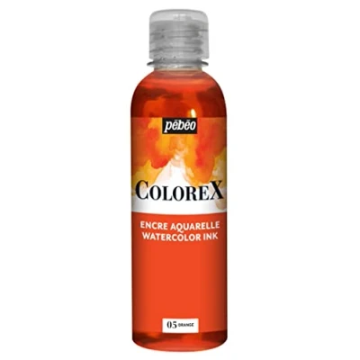 Image de Pébéo Encre Colorex 250 ML Orange Aquarelle Rendu Velouté Dessin Multi outil Tous Supports