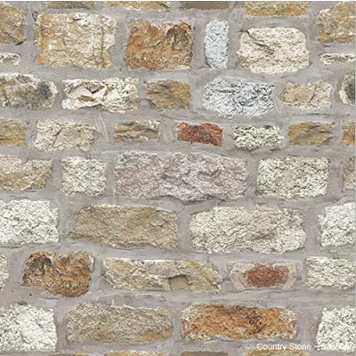 Image de Arthouse Papier peint motif imprimé pierre rustique, effet 3D réaliste, marron et beige, 696500