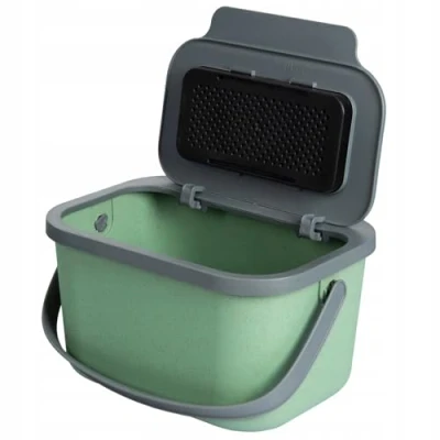 Image de Poubelle bio, Practic, capacité 4,5 litres, vert avec couvercle gris, Mini Bini