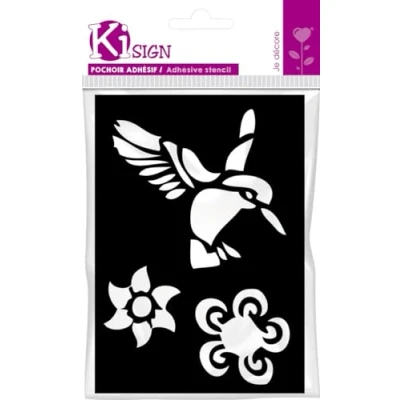 Image de Pochoir adhésif Oiseau colibris 7x10 cm Ki Sign