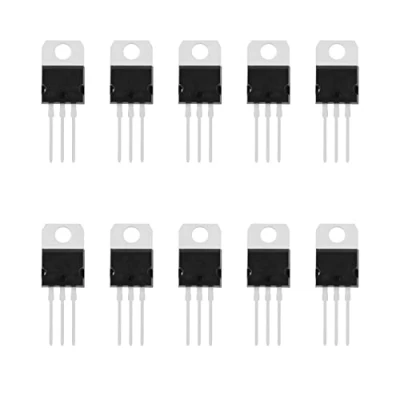 Image de eMagTech Lot de 10 régulateurs tension réglables LM317 LM317T à 3 bornes 1,2 37 V 1,5 A TO 220 pour projets bricolage électronique