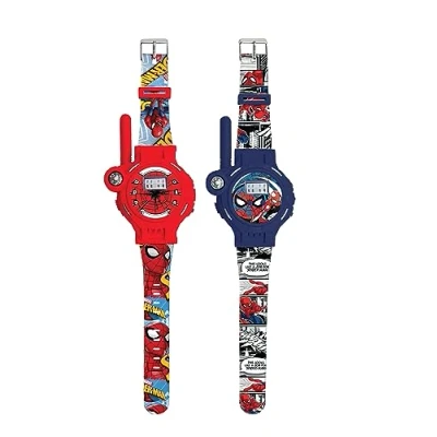 Image de Lexibook, Spider Man, Montres Talkie Walkies, 2 pièces, portée jusqu&#039;à 200m, Lampe de Poche, Boussole, Rechargeables, Bleu/Rouge, DMWTW1SP