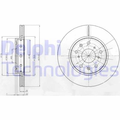 Image de DELPHI BG4208 Disque de frein 276 20 5 ventilé huilé non traité sans roulement roue, bague ABS SUZUKI: SWIFT 3