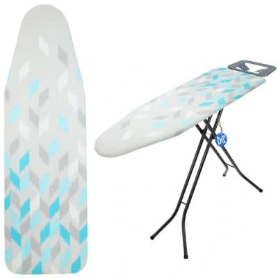 Image de KADAX Housse de table à repasser avec élastique pratique Pour fer vapeur rechange (gris/bleu M)