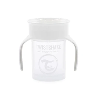 Image de Twistshake 360 Tasse D&#039;apprentissage Bébé 230ml de Sevrage pour étanche Bordure Antifuites Ergonomiques Gobelet Enfant sans BPA Apprentissage Bebe Blanc
