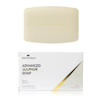 Image de Savon pur végétal Revitale à formule base de soufre 80 g Antibactérien Aide lutter contre les points noirs, taches, irritations la peau.