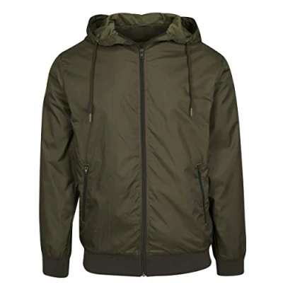 Image de Build Your Brand Homme Windrunner Blouson, Vert (Olive/Olive 00834), 4XL EU
