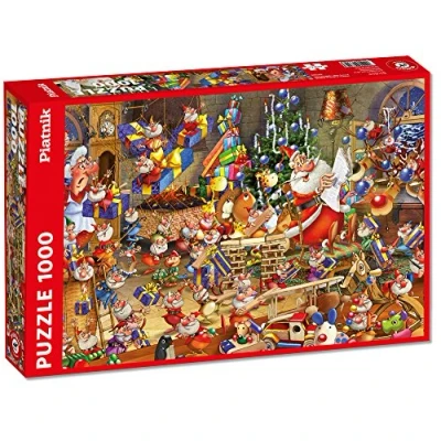 Image de Piatnik Père Noël Puzzle Comique 1000 Pièces Santa Illustré par François Ruyer Fabriqué en Autriche 5379, Multicolore, Grand