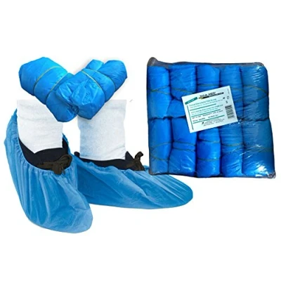 Image de Lot de 1000 surchaussures jetables à usage unique en chlorure polyéthylène qualité Tiga Med (Bleu)