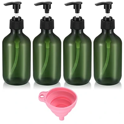 Image de 4 Pièces Bouteilles de Shampoing Vides 300 ML, Flacons Distributeur Savon, Pompe Plastique pour Lotion Gel Douche Savon Salle Bain