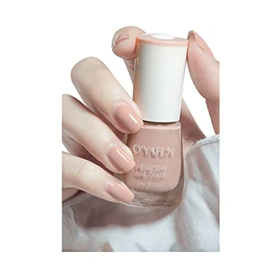 Image de Clest F &amp; M à base d&#039;eau et pelable déchirable Vernis ongles longue durée Inodore ongles, Nu couleur