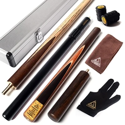 Image de CUESOUL 57 Handcraft 3/4 Jointed Snooker Cue with Mini Butt End Extension Packed in Aluminium Case (D305)