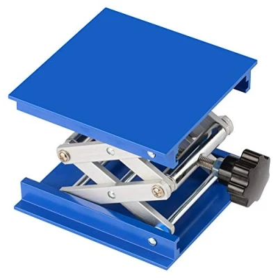 Image de stonylab Cric de Laboratoire 4x4 Pouces, Support Jack 100 x mm en Aluminium Anodisé Table Élévatrices à Ciseaux, Capacité Chargement 5 kg, Hauteur 45 150