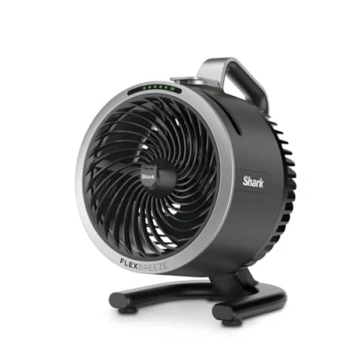 Image de Shark FlexBreeze HydroGo, ventilateur brumisateur portable, rafraîchisseur d&#039;air silencieux intérieur/extérieur, discret et durable, avec/sans fil, léger, flux d’air jusqu’à 20 m, charbon FA050EU
