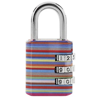 Image de Master Lock 1509EURDAST Cadenas à Combinaison avec Motif Imprimé, Couleur Aléatoire, 6,2 x 3,2 1,4 cm