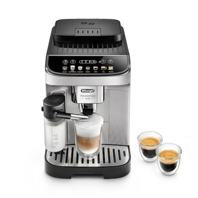 Image de De&#039;Longhi Magnifica Evo ECAM292.81.SB Machine à café automatique avec système de lait, 7 touches sélection directe pour cappuccino, expresso et autres spécialités café, panneau commande,