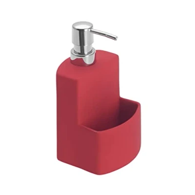 Image de WENKO distributeur liquide vaisselle, vaisselle porte éponge, Festival, capacité de 380 ml, Céramique, rouge