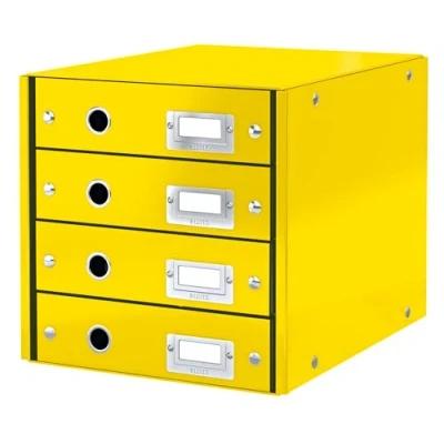 Image de Leitz Bloc de Classement, 4 Tiroirs, A4, Click &amp; Store, 60490016 Jaune