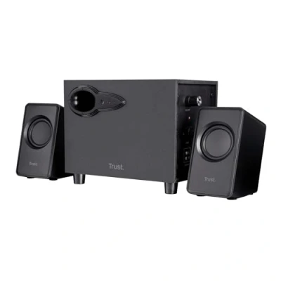 Image de Trust Avora Enceinte PC 2.1 avec Caisson de Basses en Bois, 18W (9W RMS), Alimentation USB, Système Audio Jack 3,5 mm, d&#039;enceintes Compactes, Haut parleurs pour Ordinateur/Portable