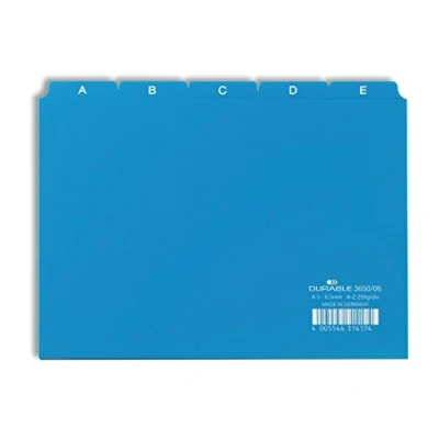 Image de Durable 365006 Jeu de 25 Intercalaires avec Onglets Imprimés A Z Format A5 Bleu