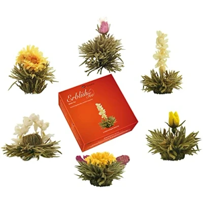 Image de Mélange de Fleurs Thé Creano &quot;Thé fleuris&quot; dans une Boîte Cadeau noble pour la Dégustation blanc (6 Sortes différentes Thé)