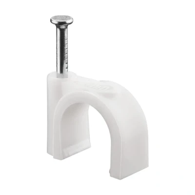 Image de goobay 17083 Serre câbles, jeu de 100 / Support câbles pour fixation jusqu&#039;à 12mm diamètre avec clou mur, coins et montage en saillie pièces blanc
