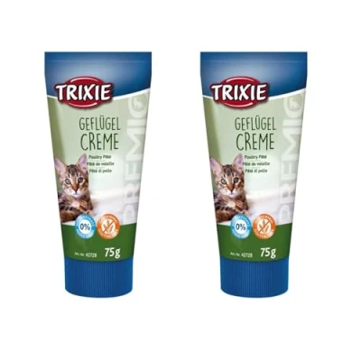 Image de Trixie Premio Crème de volaille pour Chats Pack Double 2 x 75 g Complément Alimentaire Peut Aider à faciliter l&#039;administration médicaments À Base