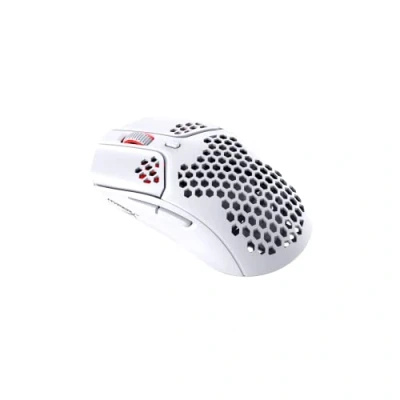 Image de HyperX Pulsefire Haste Souris de Jeu Ultra Légère, 62 g, 100 Heures d’Autonomie, sans Fil 2.4 Ghz, Coque en Nid d’Abeille, Design Hexagonal, Jusqu’À 16 000 DPI, 6 Boutons Blanche/Rose
