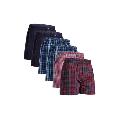 Image de DANISH ENDURANCE Boxers tissés pour Hommes, caleçons en Coton, Coupe Ample, Coton Biologique de qualité supérieure, mulitpack, Lot 4 ou 6 Mélange Assorti Bleu/Rouge 3XL