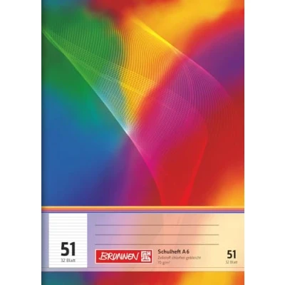 Image de Brunnen 1046921 Cahier d&#039;écolier Format A6 32 feuilles lignées Linéature 51