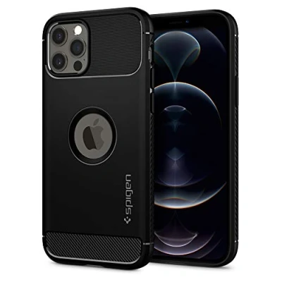 Image de Spigen Rugged Armor Coque pour iPhone 12 et Pro Noir Mat