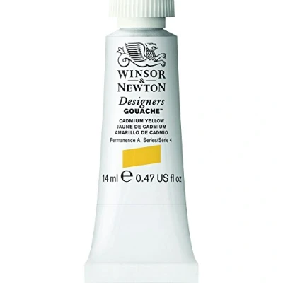 Image de Winsor &amp; Newton Designers Gouache Peinture pour le Dessin, L&#039;illustration, Design Aquarelle Opaque, Tube De 14ml, Couleur Jaune Cadmium Row
