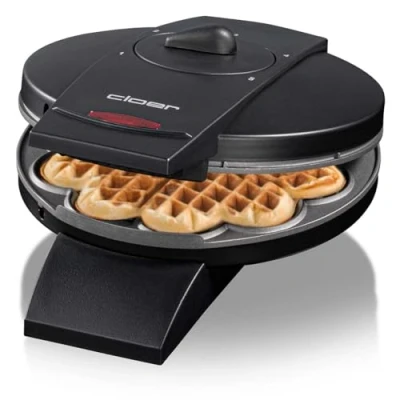 Image de Cloer 1620 Gaufrier pour gaufres en forme de cœur, 930 W, taille gaufre 15,5 cm, degré brunissement infiniment variable, noir