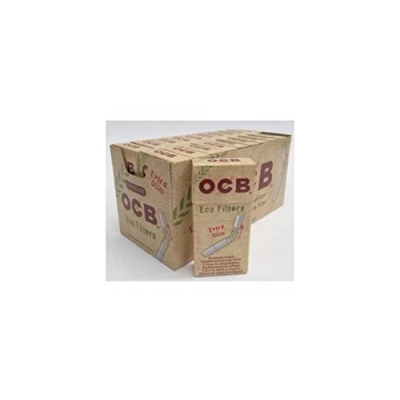 Image de OCB Lot de 20 étuis filtres à cigarettes, extra fins, biodégradables, prédécoupés, 5,7 mm