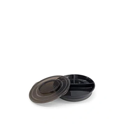 Image de Twistshake Assiette Bébé avec Couvercle Hermétique Assiettes Divisées pour Enfants de Sevrage sans BPA D&#039;entraînement Alimentaire en 3 Parties 6 mois+ Noir
