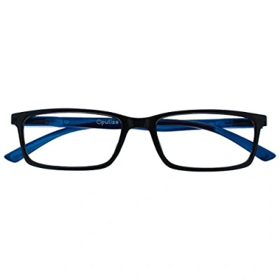 Image de OPULIZE See Lunettes Anti Lumière Bleue Monture Étroite Charnières à Ressort Améliore le Sommeil Jeux Ordinateur Noir Hommes Femmes B9 1