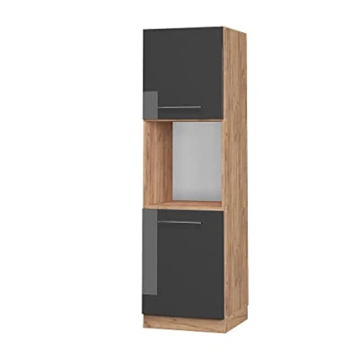 Image de Vicco Meuble pour Four Fame Line, Anthracite Or/Chêne de Force doré, 60 cm Ouvert