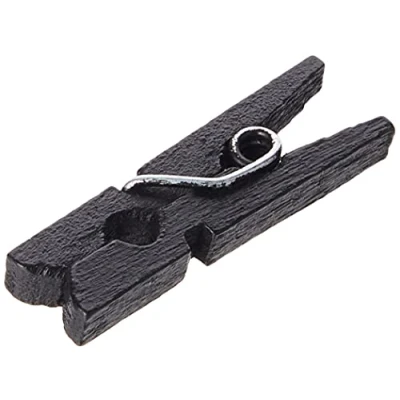 Image de arkCRAFT 100 Mini Pinces à Linge en Bois (Noir).