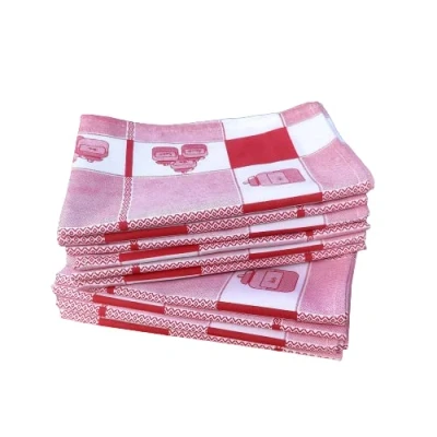 Image de kidparadise Lot De 10 Torchons Cuisine Coton Vaisselle Qualité Torchon 100% (Rouge)