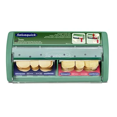 Image de Salvequick ® Distributeur de pansements mural pour une utilisation facile 2 types différents, 40 textiles et 45 plastiques