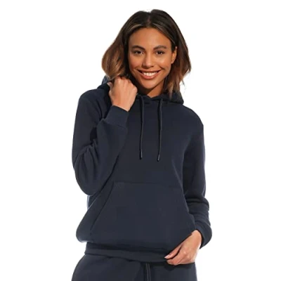 Image de Light &amp; Shade LSLSWT005 Haut Sweat Shirt À Capuche Super Soft Touch Loungewear pour Femmes, Bleu Marine, XL