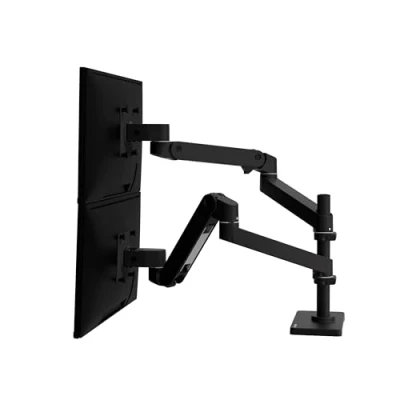 Image de Ergotron LX Pro Premium Bras Vertical empilable Double écran, Support de Bureau VESA pour 2 écrans jusqu&#039;à 27 Pouces, 4 à 10 kg chacun Noir Mat