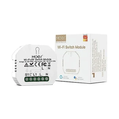 Image de MOES interrupteur sans fil WiFi RF433 Intelligent Alexa, Commutateur Relais Connecté Smart Life Tuya App Contrôle à Distance, Compatible avec Google Home 1 Gang, Ne prend en charge que 2,4 Ghz
