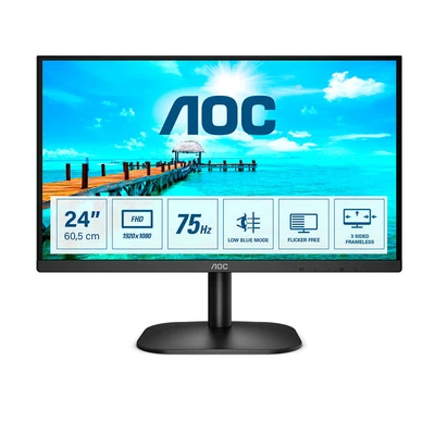 Image de AOC B2 24B2XDM écran plat de PC 60,5 cm (23.8 ) 1920 x 1080 pixels Full HD LCD Noir Neuf