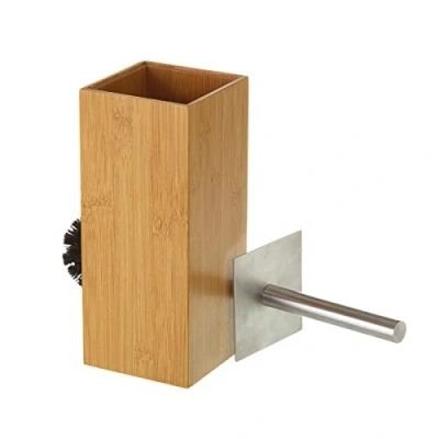 Image de Brosse WC en Bambou, Inox et Noire Carré