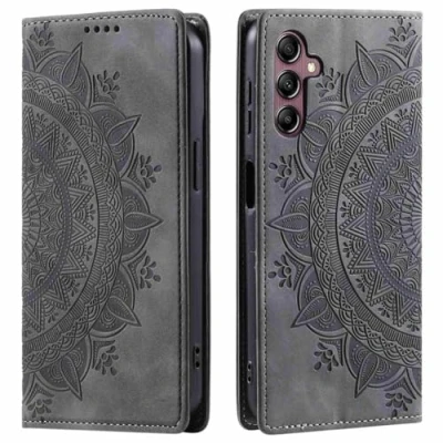 Image de CoverKingz Étui de protection à rabat pour Samsung Galaxy S24 FE Avec compartiment cartes Motif mandala gris