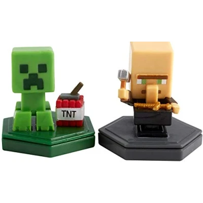 Image de Minecraft Earth BOOST MINI FIGURES 2 PACK NFC Chip Toys, Augmented Reality Mobile Game, Based on Video Great for Playing, Trading, and Collecting, Adventure Toy