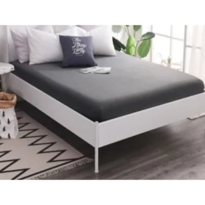 Image de Drap housse 200x200 cm gris anthracite uni 100% coton 57fils