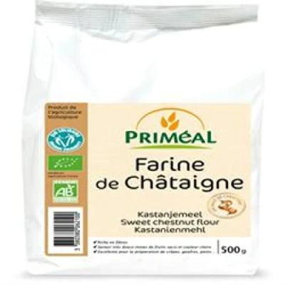 Image de Farine de Châtaigne Bio, Chataigne bio sans gluten, d&#039;Ardèche 500g Priméal